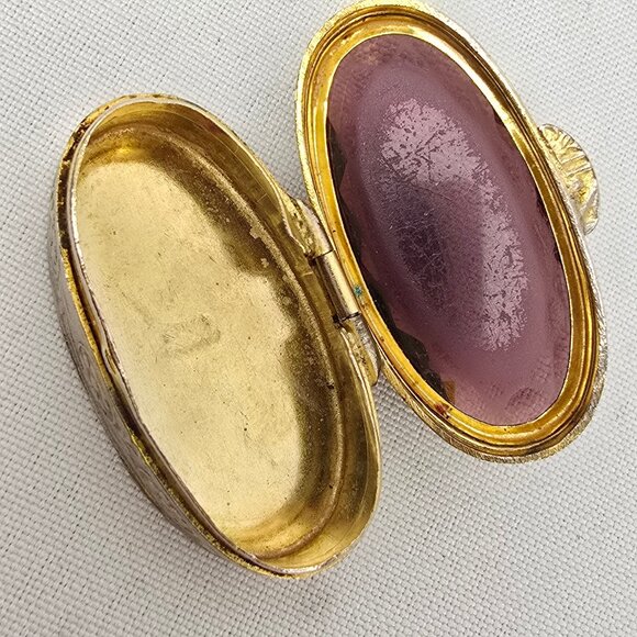 Vintage Italy Faceted Purple Natural Stone Trinket Box - Picture 11 of 16